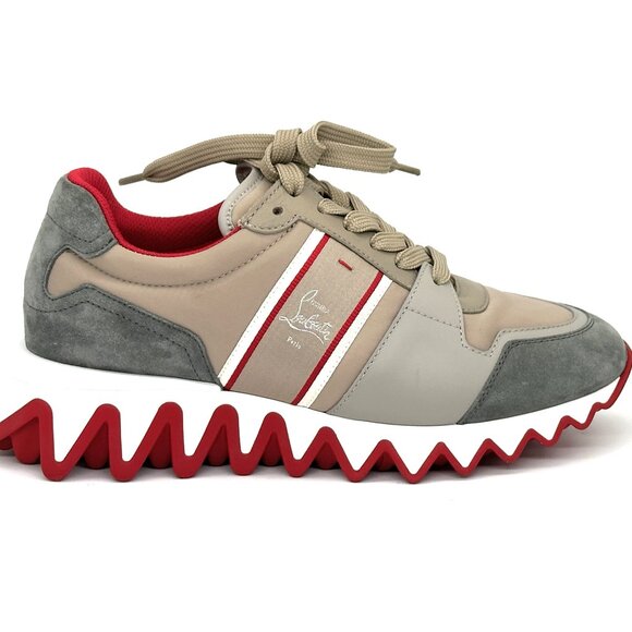 Christian Louboutin NASTROSHARK DONNA Leather Suede Nylon Sneakers Shoes - Picture 10 of 15